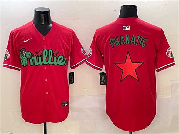 Men%27s Philadelphia Phillies Red Phanatic Limited Stitched Jersey